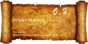 Orbán Hubert névjegykártya
